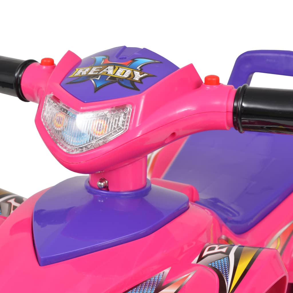 Kinder-Rutschauto Rosa und Lila mit Sound und Lichtfunktionen.