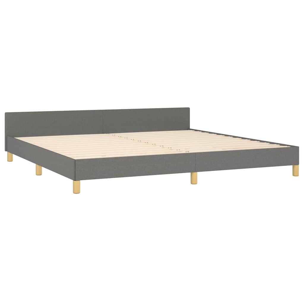 Bettgestell 200x200 cm Dunkelgrau Stoff ohne Matratze modern gestaltet Bettgestell 200x200 cm Dunkelgrau Stoff ohne Matratze modern gestaltet