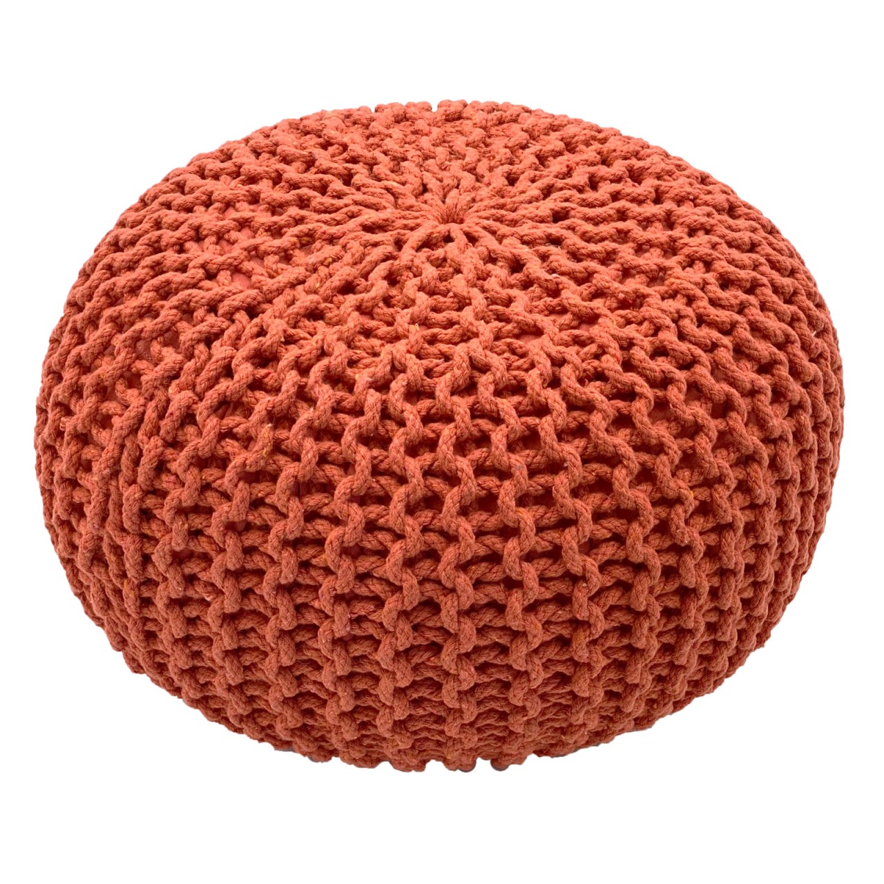 Pouf Ø 55 H 37 H 37 Strickhocker Sitzpouf Bodenkissen nachhaltig