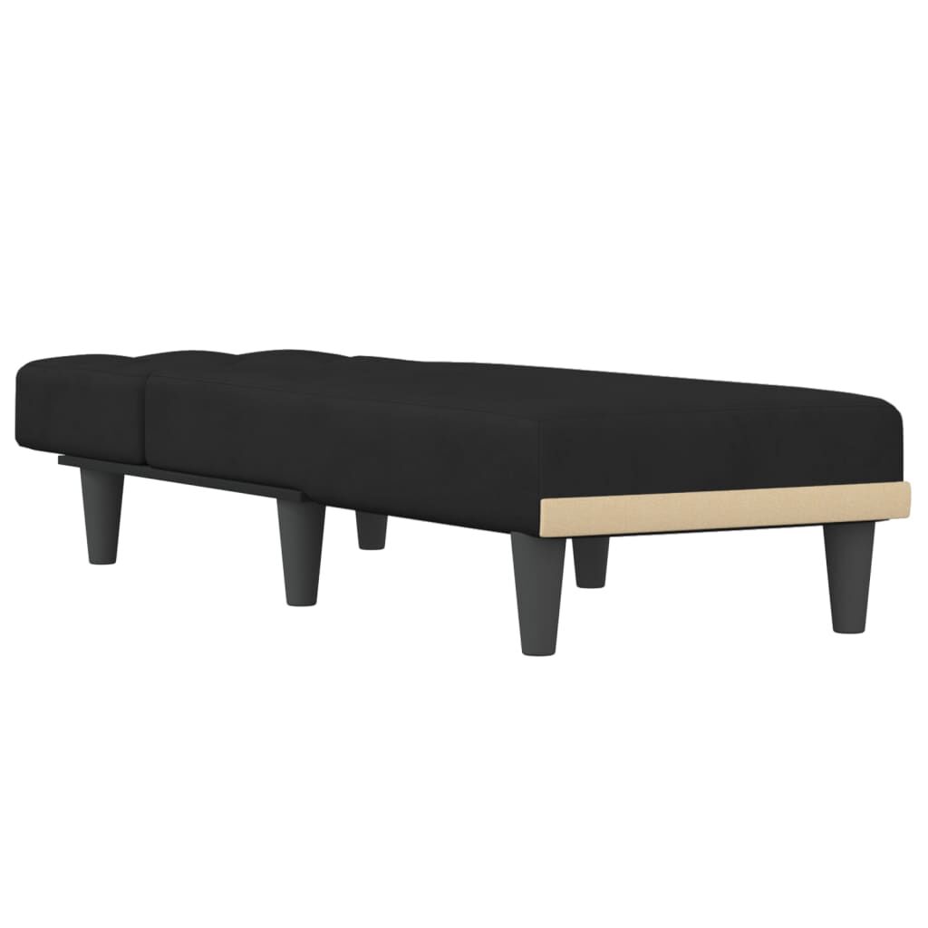 Chaiselongue mit schwarzem Samt edel und bequem für Schlaf oder Wohnzimmer