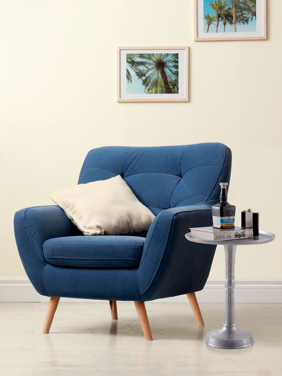 Beistelltisch Metall rund ø 44x53 cm 2-teilig Dekotisch Adlon mit Design Mittelfuß Aluminium Beistelltisch Metall rund ø 44x53 cm 2-teilig Dekotisch Adlon mit Design Mittelfuß Aluminium