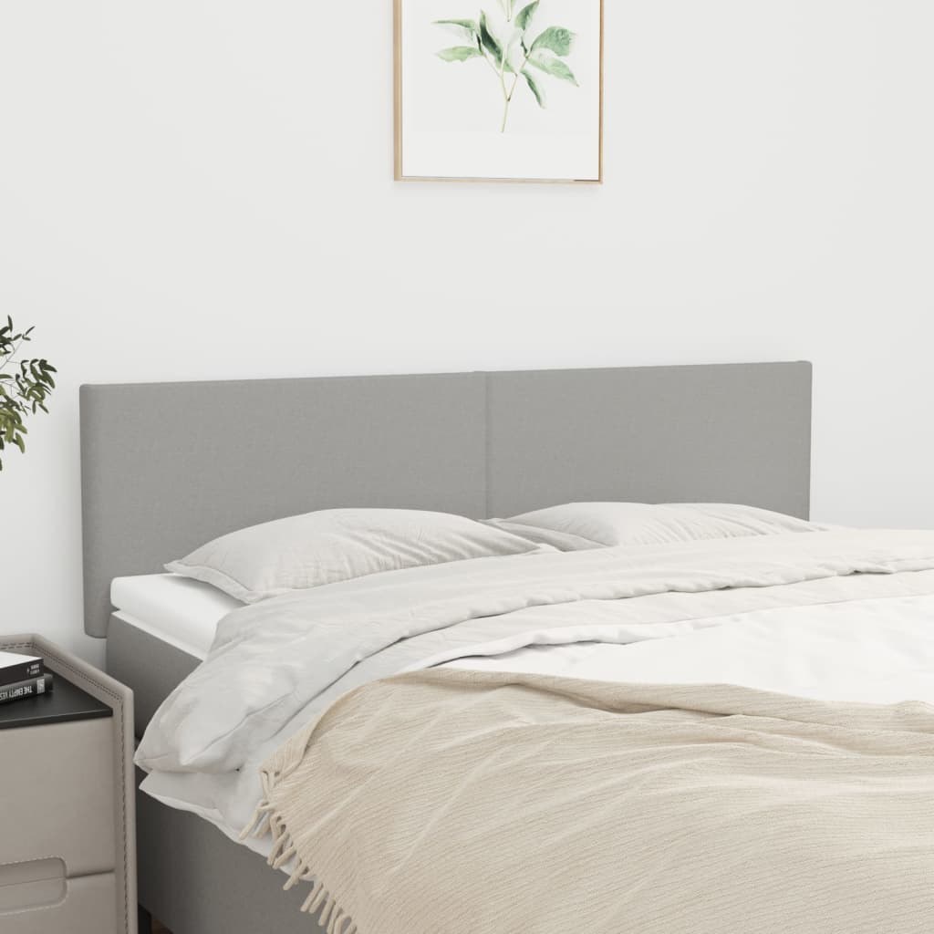 Bett Kopfteile 2er-Set Hellgrau 72x5x78/88 cm Stoff komfortables Schlafzimmer Bett Kopfteile 2er-Set Hellgrau 72x5x78/88 cm Stoff komfortables Schlafzimmer