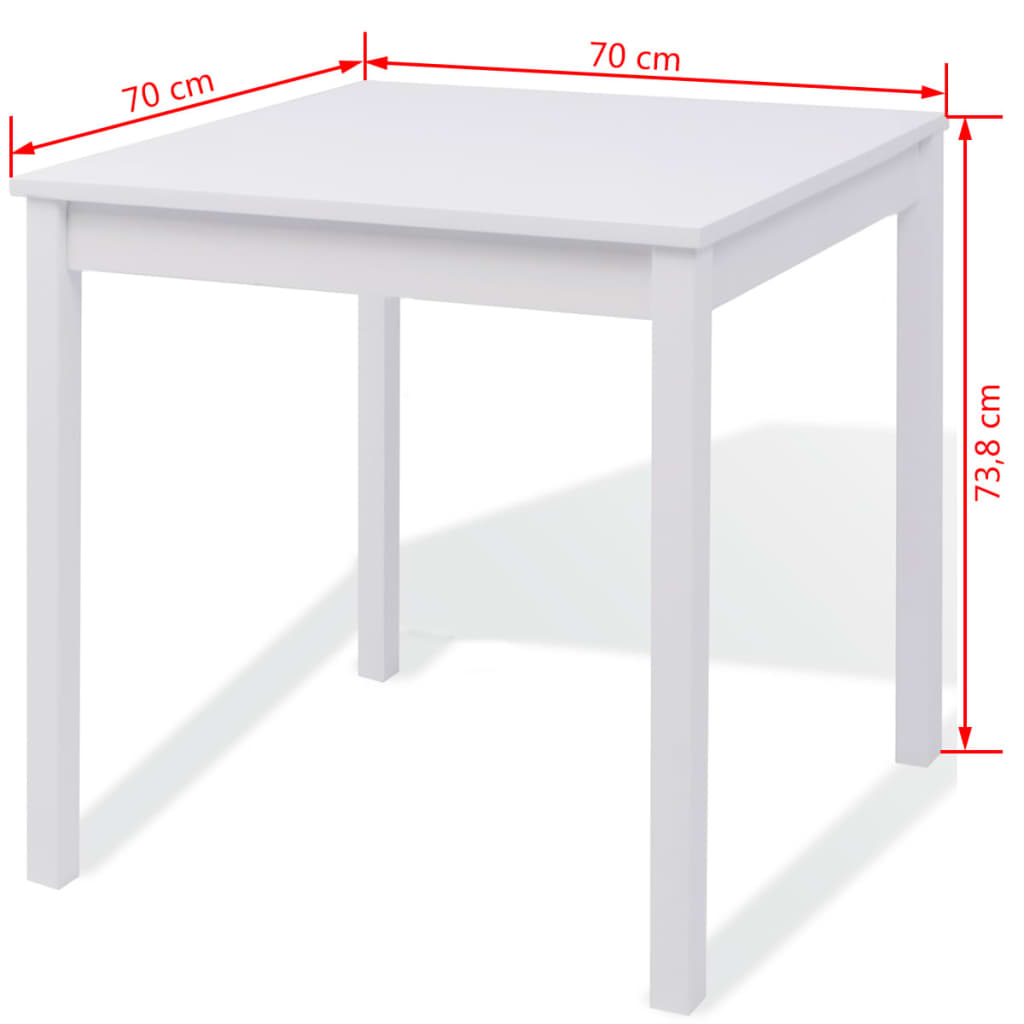 Essgruppe Tisch und 2 Stühle Kiefernholz Weiß Stabil Zeitloses Design Einfacher Aufbau