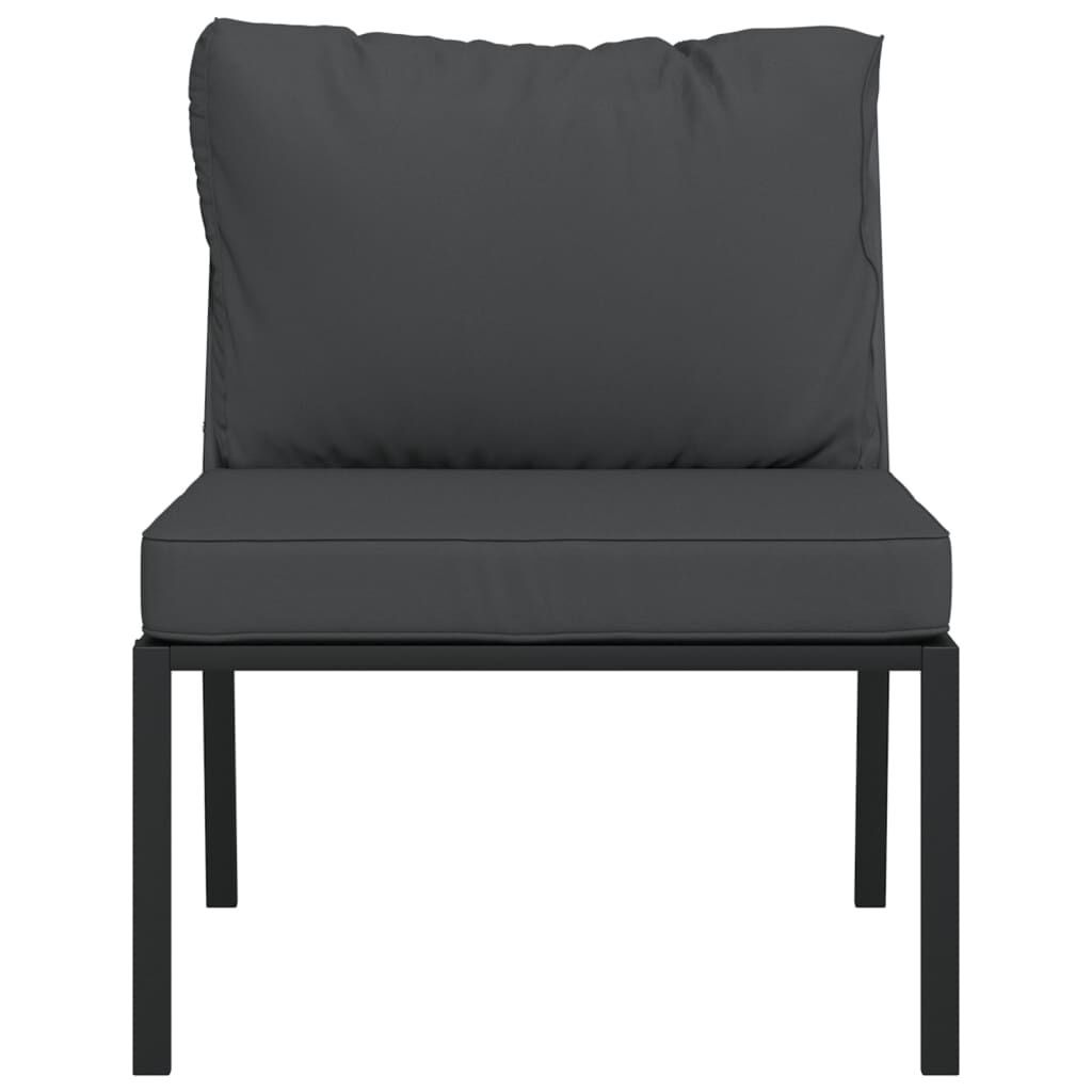 Gartenstühle mit Grauen Kissen 2 Stk. 60x74x79 cm Stahl