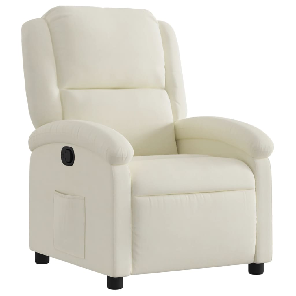 Relaxsessel mit Samtbezug Creme Zeitloses Design Bequemlich Modern stilvoll Relaxsessel mit Samtbezug Creme Zeitloses Design Bequemlich Modern stilvoll