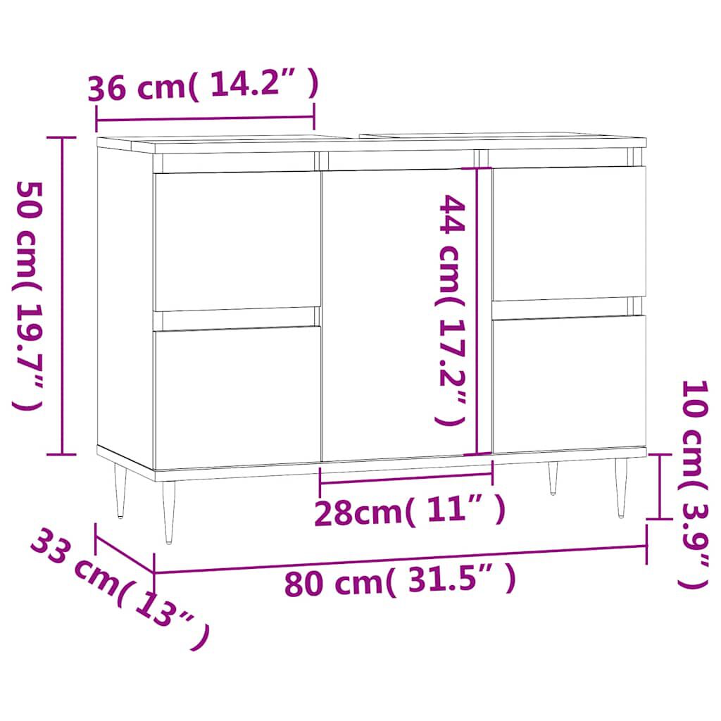 Badschrank Weiß 80x33x60 cm modern kompakt aus Holzwerkstoff praktisch Badschrank Weiß 80x33x60 cm modern kompakt aus Holzwerkstoff praktisch