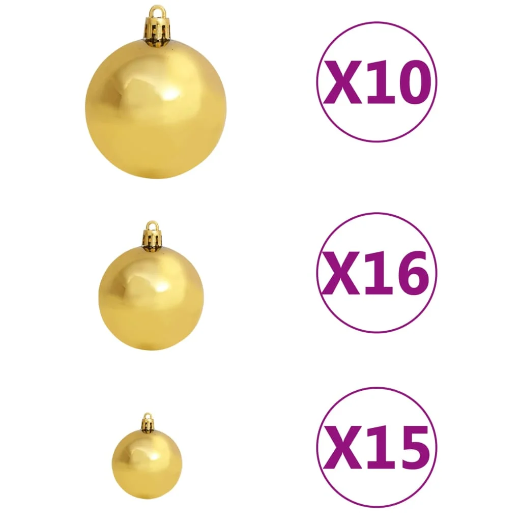 Baumdekoration Weihnachtskugel-Set mit Spitze 300 LEDs Gold/Bronze 120-teiliges