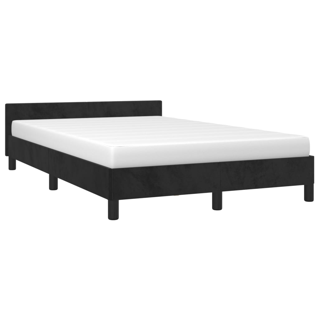 Bettgestell mit Kopfteil Schwarz 120x200 cm Samt Polsterbett modern Schlafzimmer