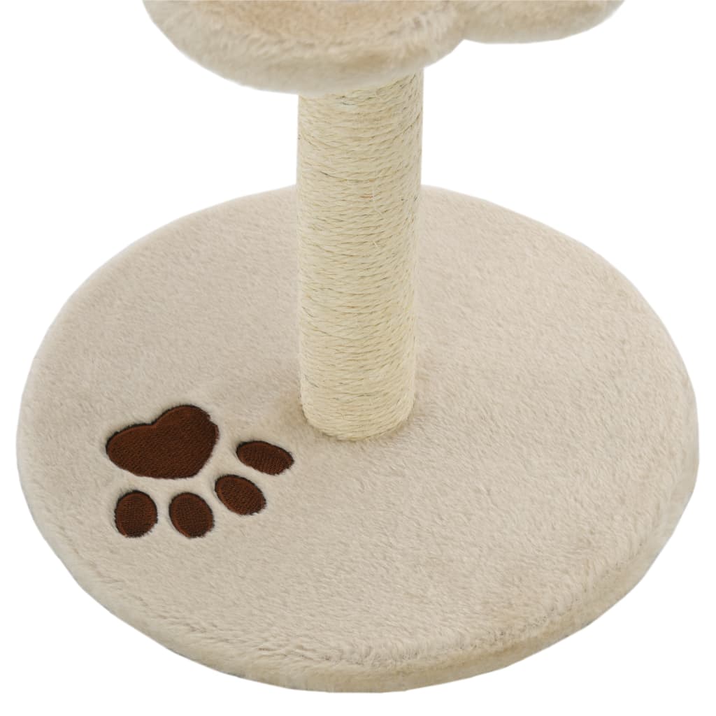 Katzen Kratzbaum Beige Braun 30x30x40 cm Sisal Spielmaus Plüsch