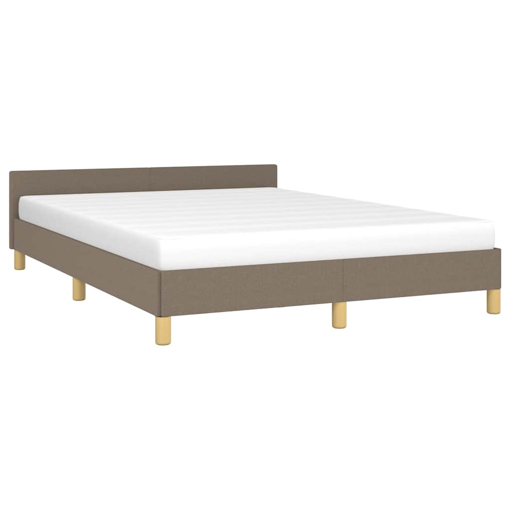 Bettgestell 140x190 cm Taupe Zeitloses Design ohne Matratze Stabil Modern Bettgestell 140x190 cm Taupe Zeitloses Design ohne Matratze Stabil Modern
