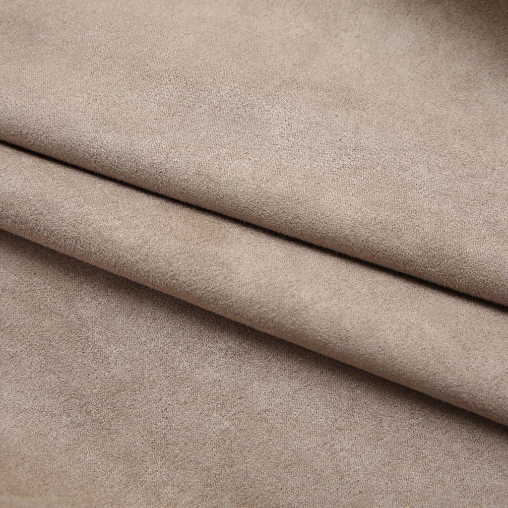 Vorhänge Taupe 140x245 cm 2 Stück Wildleder-Optik Polyester mit Metallhaken