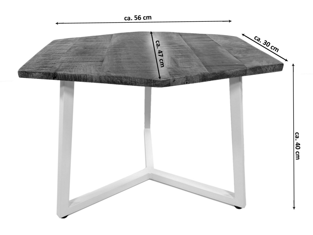 Beistelltisch 56 x 47 cm nachhaltig Wohnzimmer Tisch Couchtisch Nizza Metall-Gestell schwarz - weiß Beistelltisch 56 x 47 cm nachhaltig Wohnzimmer Tisch Couchtisch Nizza Metall-Gestell schwarz - weiß