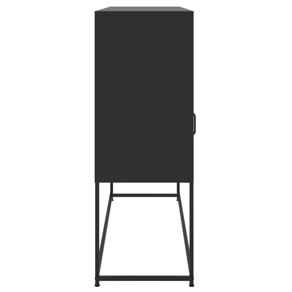 Sideboard Schwarz 100,5x39x107 cm Kaltgewalzter Stahl für modernes Wohnen Sideboard Schwarz 100,5x39x107 cm Kaltgewalzter Stahl für modernes Wohnen