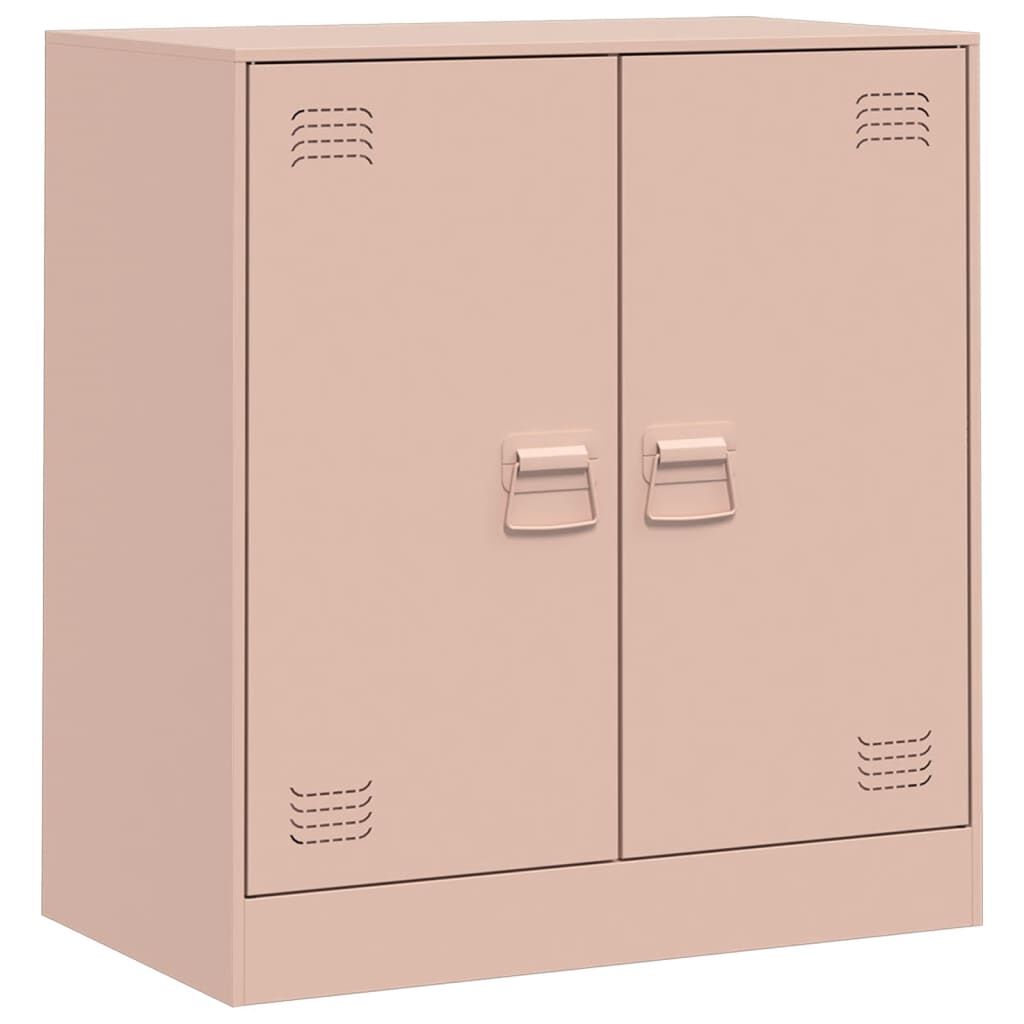 Sideboard aus Stahl in Rosa 67x39x73 cm modernes Möbelstück für Wohnzimmer Sideboard aus Stahl in Rosa 67x39x73 cm modernes Möbelstück für Wohnzimmer