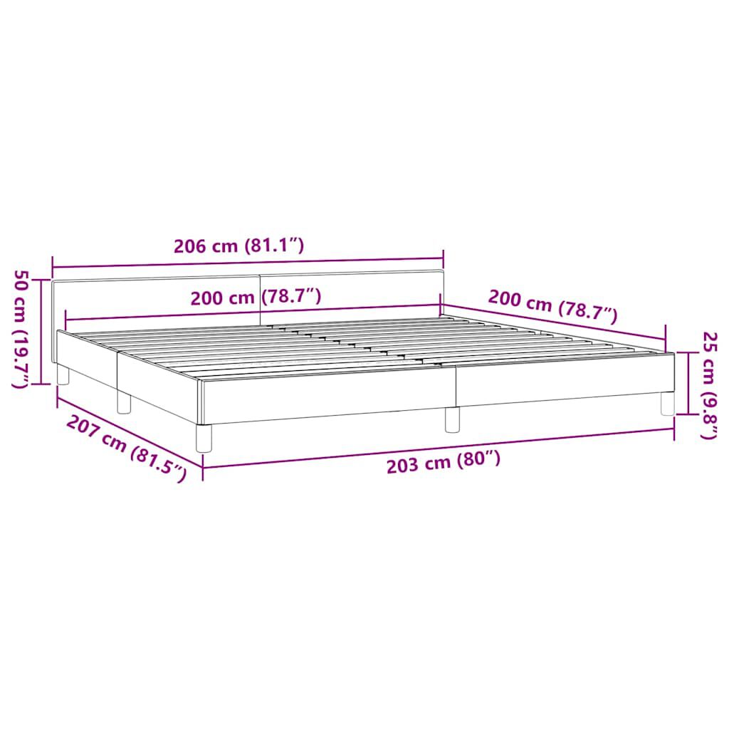 Bettgestell 200x200 cm Dunkelgrau Stoff ohne Matratze modern gestaltet Bettgestell 200x200 cm Dunkelgrau Stoff ohne Matratze modern gestaltet