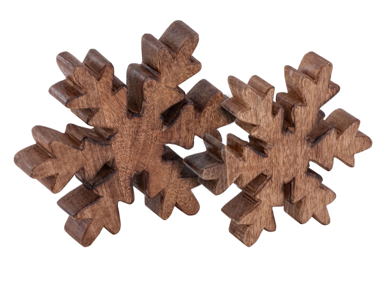 Holzfiguren Schneeflocke 2er Set Dekofigur 18x18cm Weihnachtsdekoration Holzfiguren Schneeflocke 2er Set Dekofigur 18x18cm Weihnachtsdekoration