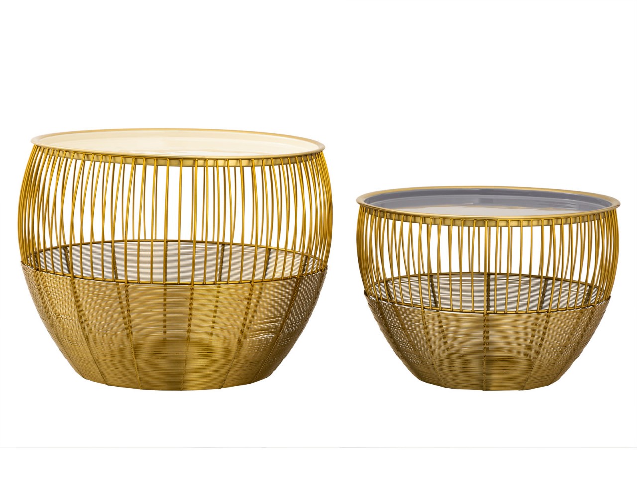 Beistelltisch 2er Set Satztisch rund ø 49/41 H 37/29 cm Dekotische Sofatisch Glamira Couchtisch gold Beistelltisch 2er Set Satztisch rund ø 49/41 H 37/29 cm Dekotische Sofatisch Glamira Couchtisch gold