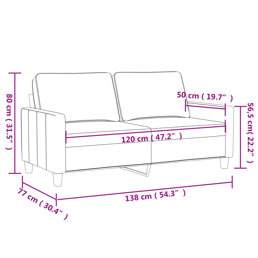 2 Sitzer Sofa Hellgrau 120 cm Stoff modern bequem Wohnzimmer Polster Couch