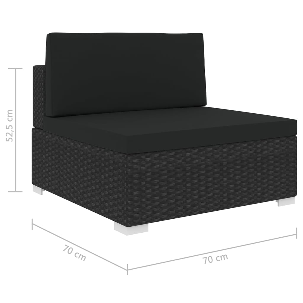 Garten Sofa Mittelteil Schwarz Poly Rattan Inkl. Bequeme Auflagen Kombinierbar Garten Sofa Mittelteil Schwarz Poly Rattan Inkl. Bequeme Auflagen Kombinierbar