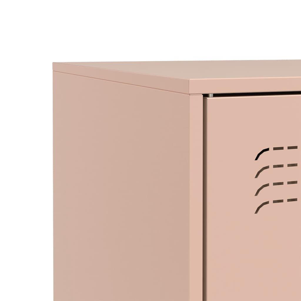 Sideboard aus Stahl in Rosa 67x39x73 cm modernes Möbelstück für Wohnzimmer Sideboard aus Stahl in Rosa 67x39x73 cm modernes Möbelstück für Wohnzimmer