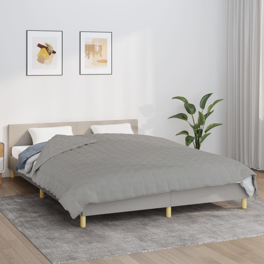 Gewichtsdecke Grau 200x225 cm 13 kg Stoff beruhigend  entspannend Stressabbau