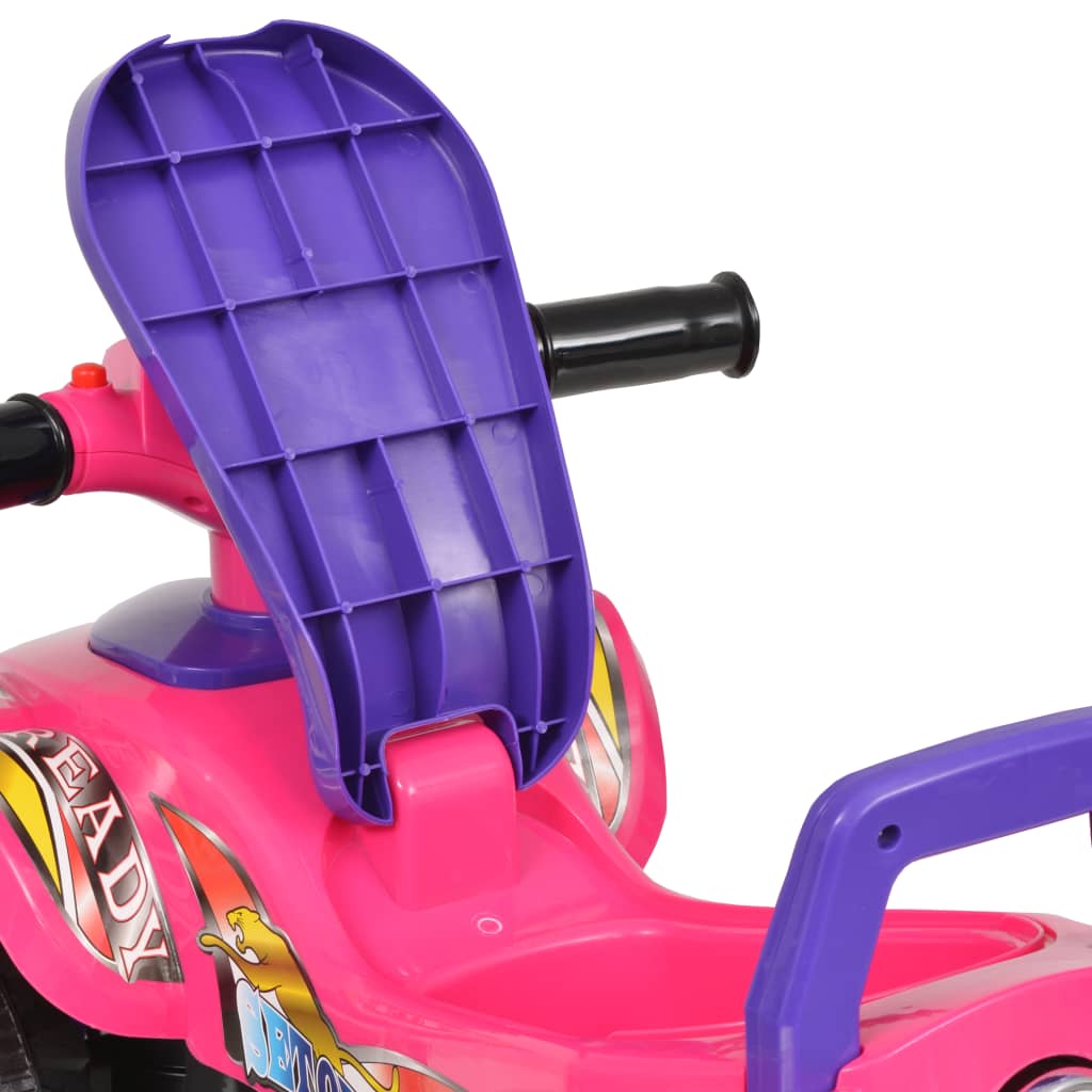 Kinder-Rutschauto Rosa und Lila mit Sound und Lichtfunktionen.