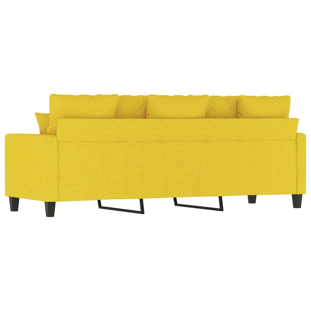 3-Sitzer-Sofa Hellgelb 180 cm Stoff modern bequem Wohnzimmer Polster Couch