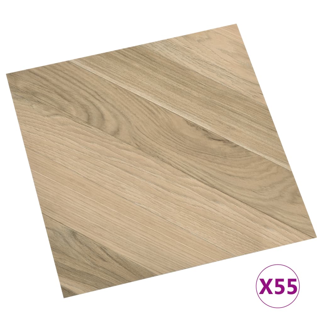 PVC-Fliesen Selbstklebend 55 Stk. 5,11 m² Braun Gestreift Pflegeleicht modern PVC-Fliesen Selbstklebend 55 Stk. 5,11 m² Braun Gestreift Pflegeleicht modern