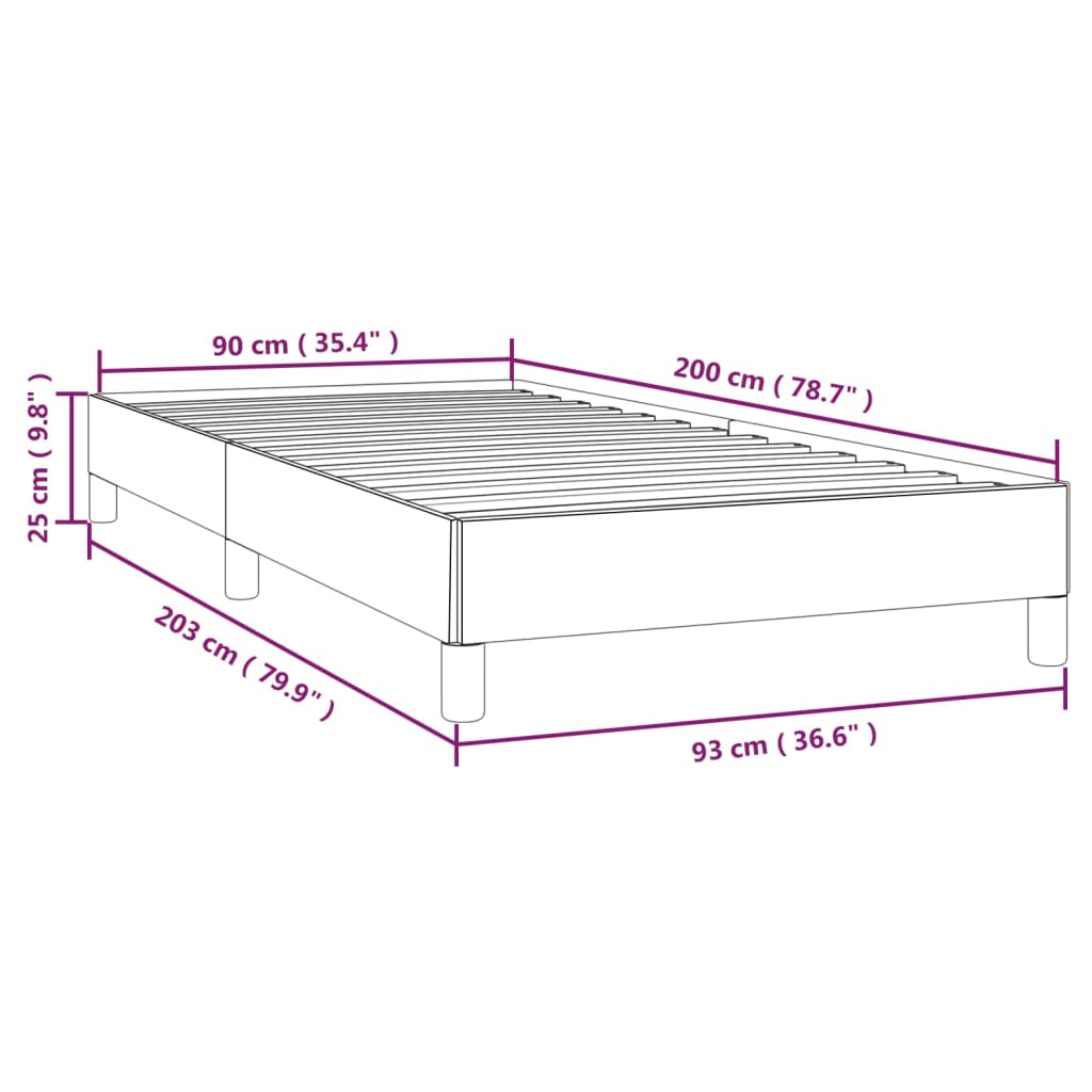 Bettgestell Stoff Dunkelgrau 90x200 cm