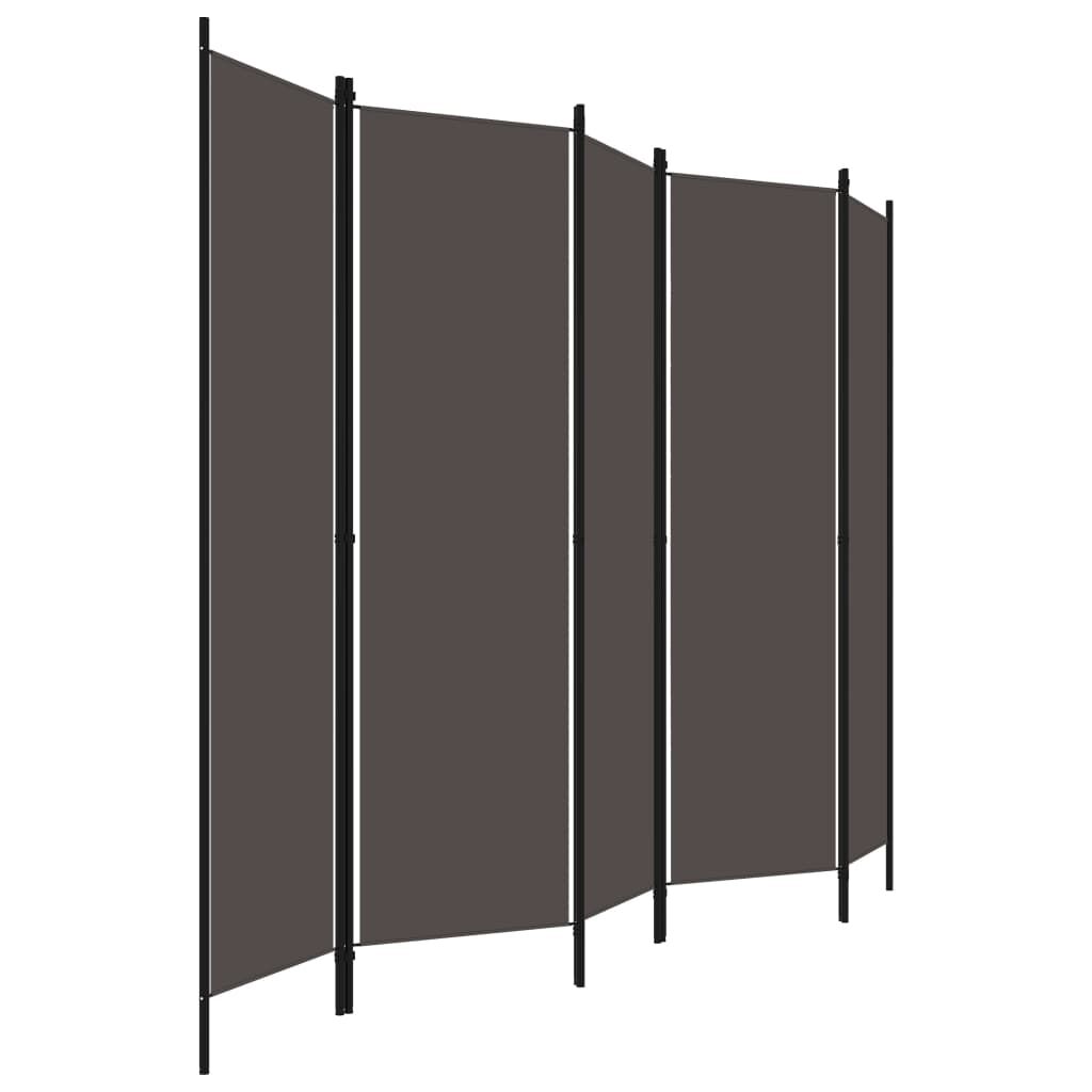 Raumteiler Paravent 5 teilig Anthrazit 250x180 cm für flexible Raumgestaltung