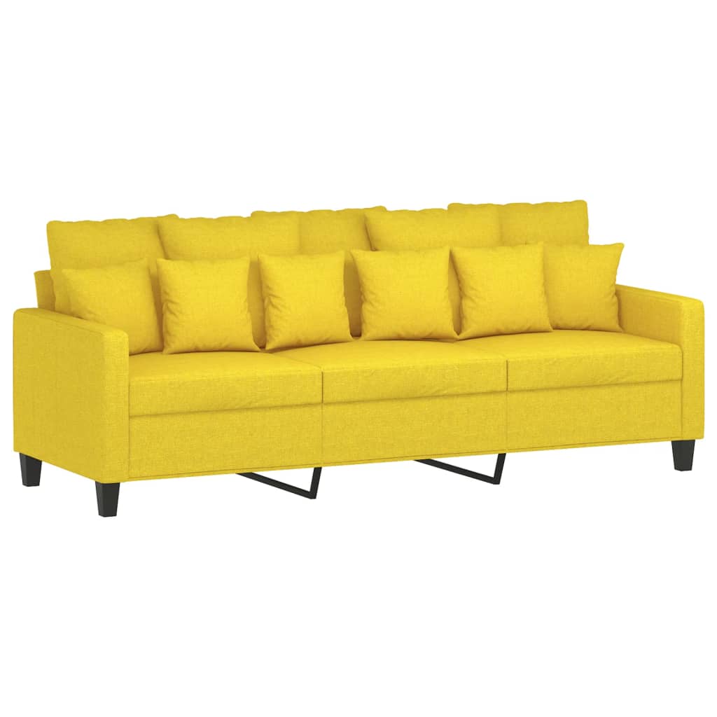 3-Sitzer-Sofa Hellgelb 180 cm Stoff modern bequem Wohnzimmer Polster Couch