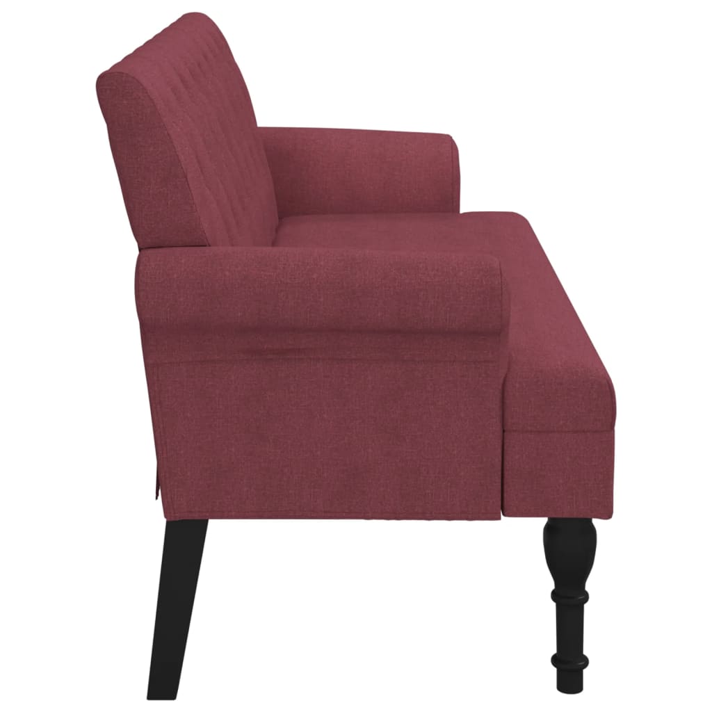 Sitzbank mit Rückenlehne Weinrot 120x62x75,5 cm Stoff Modern & stilvoll Sitzbank mit Rückenlehne Weinrot 120x62x75,5 cm Stoff Modern & stilvoll