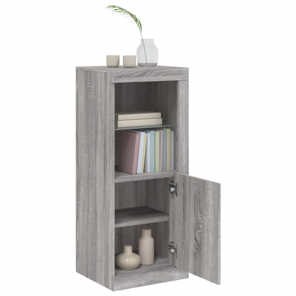 Schrank Sideboard mit LED Beleuchtung Grau Sonoma für Wohnzimmer & Flur Schrank Sideboard mit LED Beleuchtung Grau Sonoma für Wohnzimmer & Flur