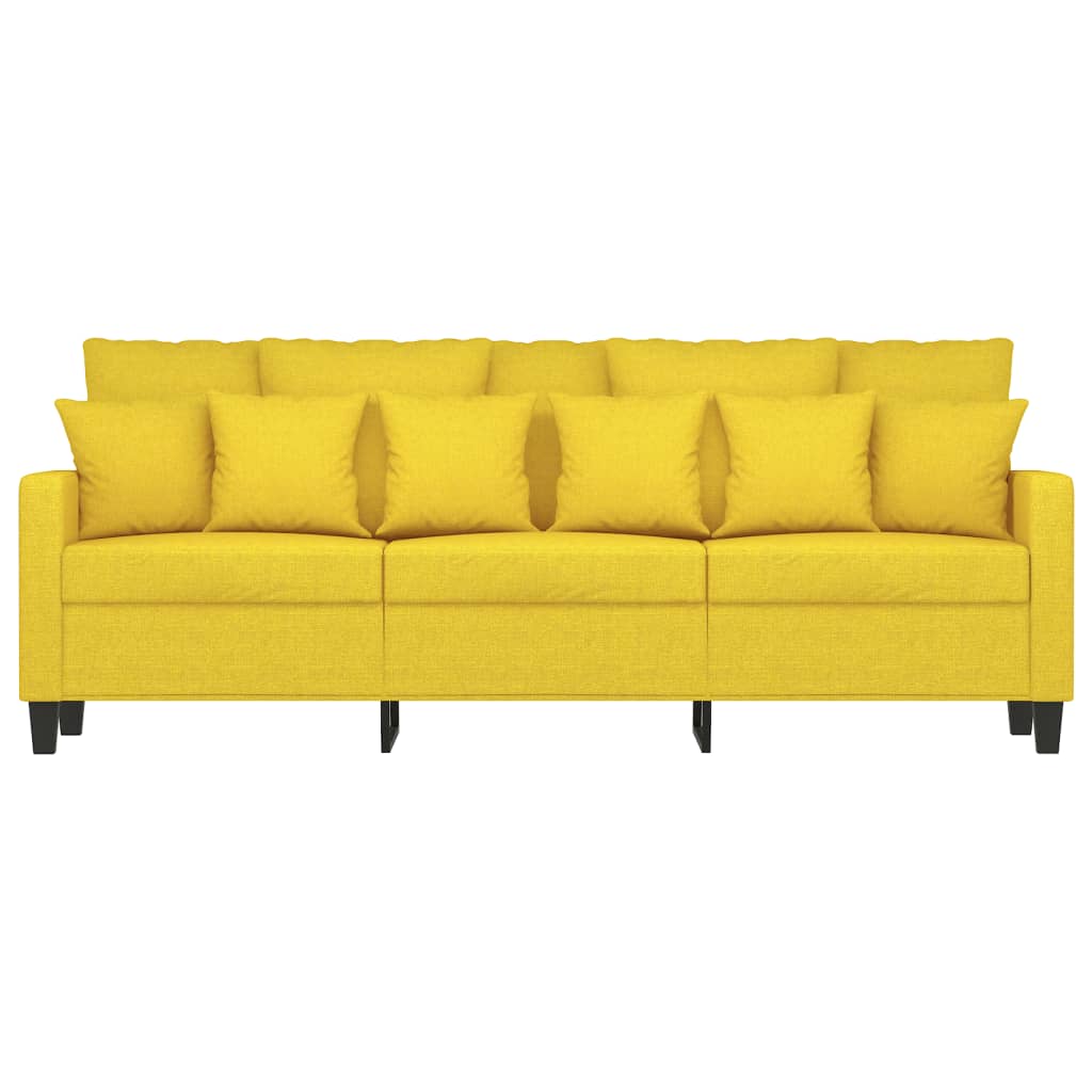 3-Sitzer-Sofa Hellgelb 180 cm Stoff modern bequem Wohnzimmer Polster Couch