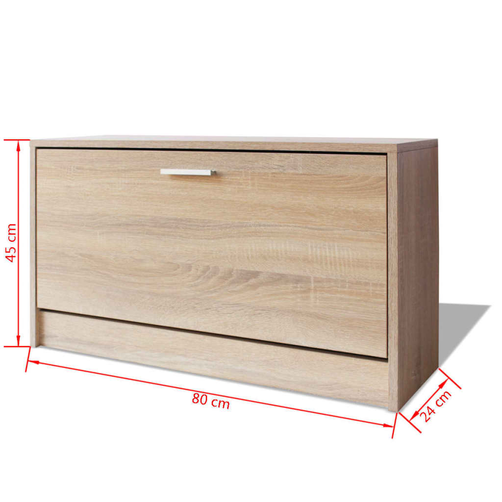 Schuhbank aus Eiche 80x24x45 cm ideal für Flur Eingangsbereich praktisch robust