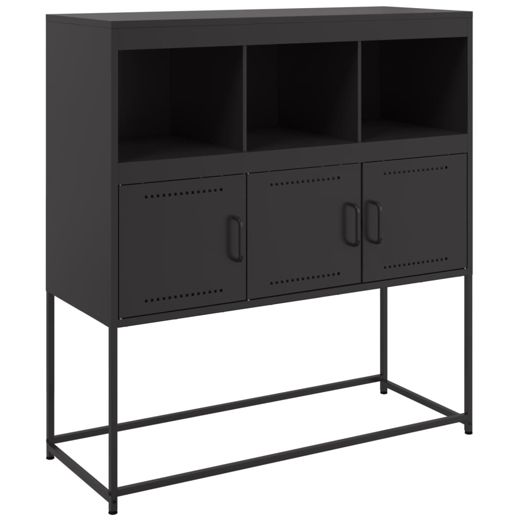 Sideboard Schwarz 100,5x39x107 cm Kaltgewalzter Stahl für modernes Wohnen Sideboard Schwarz 100,5x39x107 cm Kaltgewalzter Stahl für modernes Wohnen