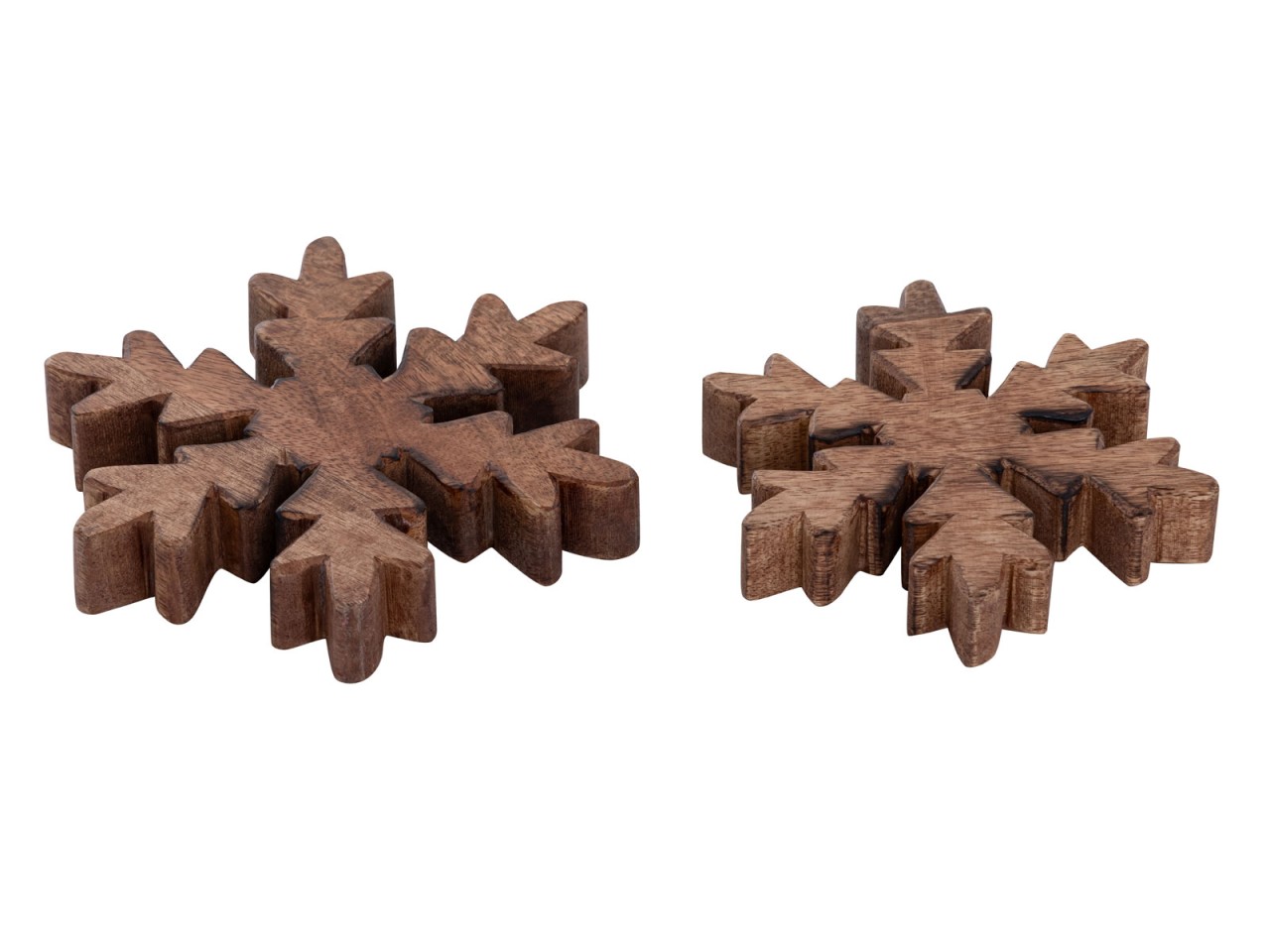 Holzfiguren Schneeflocke 2er Set Dekofigur 18x18cm Weihnachtsdekoration Holzfiguren Schneeflocke 2er Set Dekofigur 18x18cm Weihnachtsdekoration