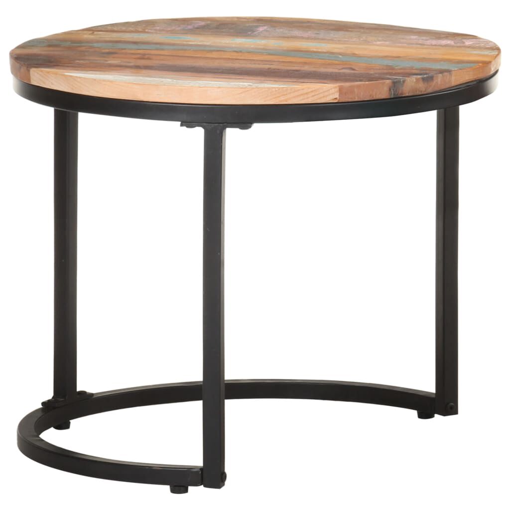 Beistelltische 3er Set aus massivem Altholz rustikal modern für Wohnzimmer
