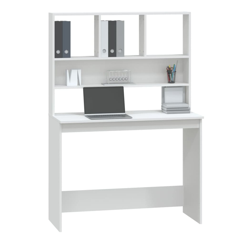 vidaXL Schreibtisch mit Regalen Weiß 102 x 45 x 148 cm Holzwerkstoff