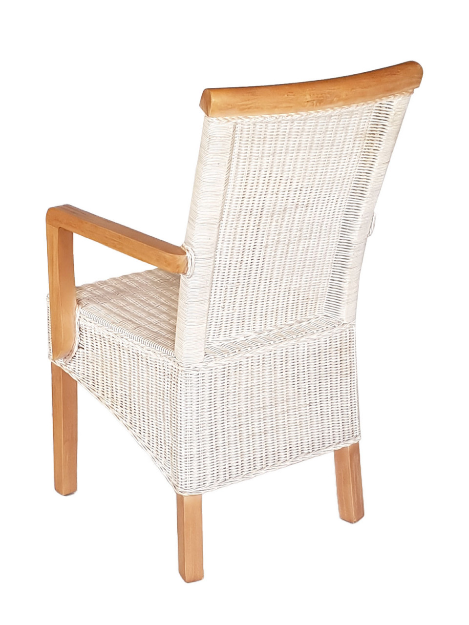 Esszimmer Stühle Set mit Armlehnen 4 Stück Rattanstühle Stuhl weiß Perth Sessel nachhaltig