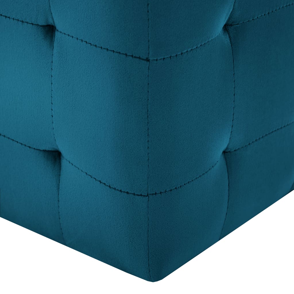 Nachtschränke 2 Stk. Blau 30x30x30 cm Samtstoff